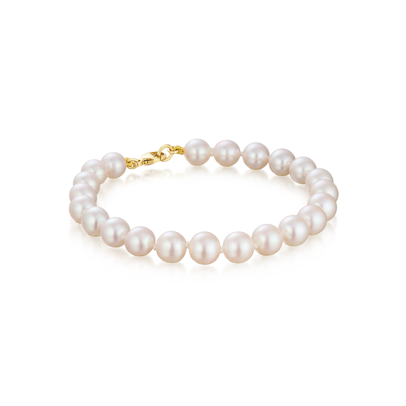 Cultured Pearl 9ct Yellow Gold Bracelet