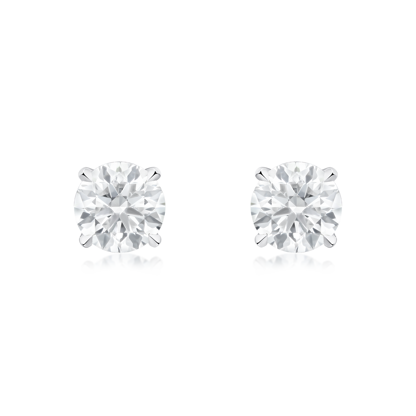 Round Brilliant Cut Single Stone Diamond Stud Earrings 0.80cts (total)