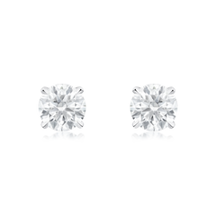 Round Brilliant Cut Single Stone Diamond Stud Earrings 0.80cts (total)