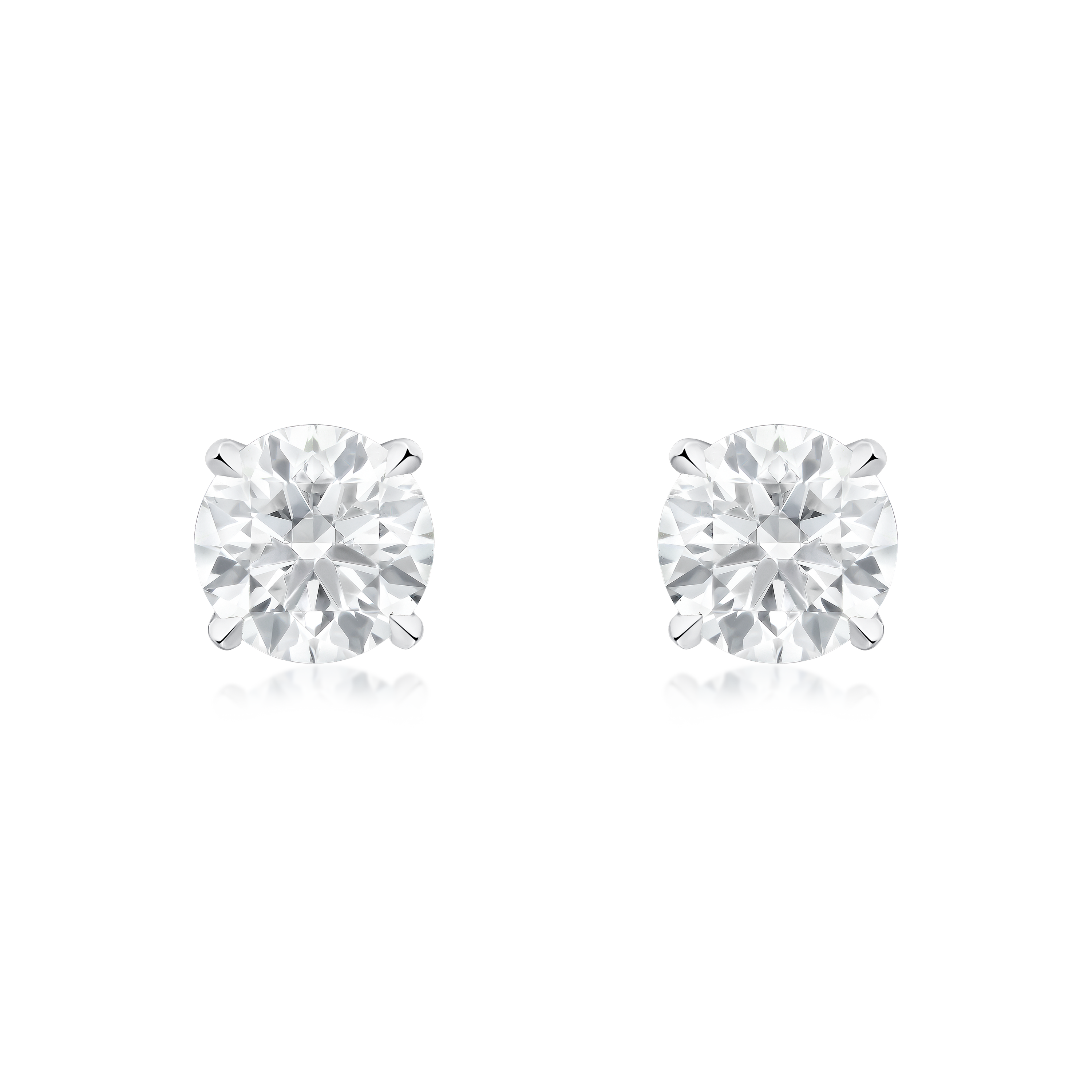 Round Brilliant Cut Single Stone Diamond Stud Earrings 0.80cts (total)