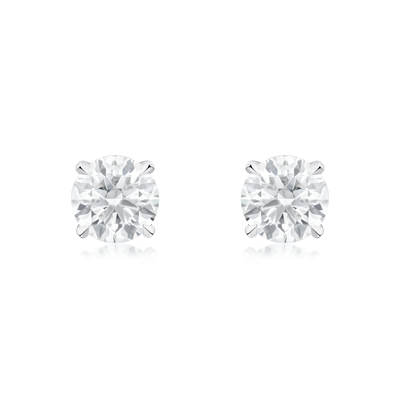 Round Brilliant Cut Single Stone Diamond Stud Earrings 0.80cts (total)