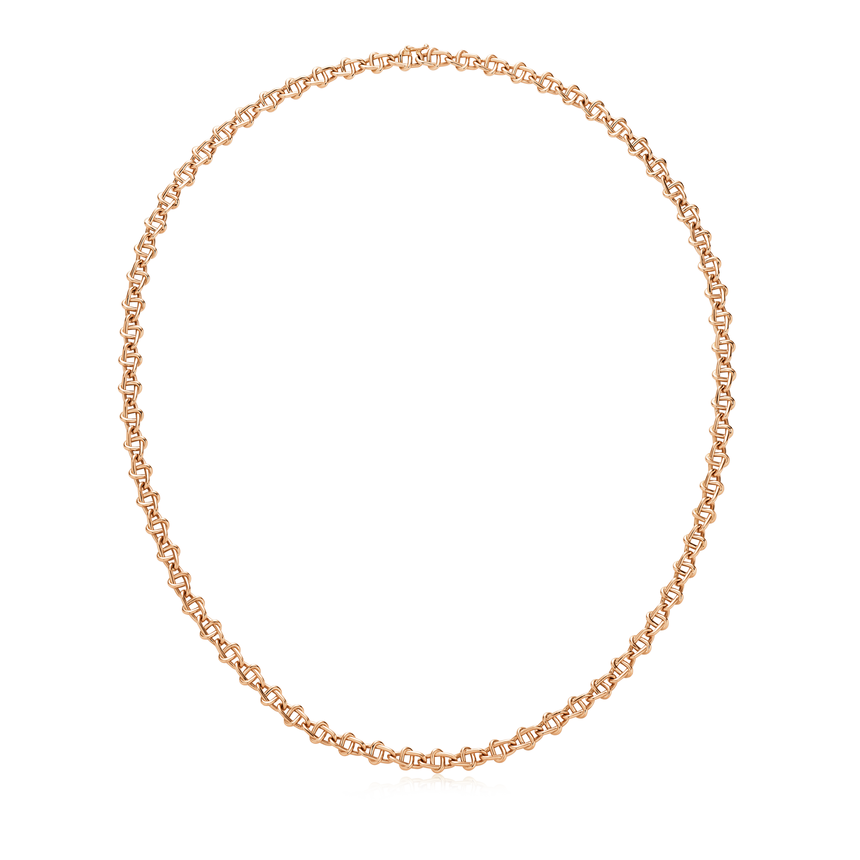 Infinity Collection Small Plain 18ct Rose Gold Necklet 20"