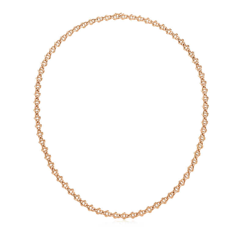 Infinity Collection Small Plain 18ct Rose Gold Necklet 20"