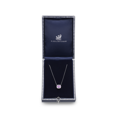 1.05cts Pink Sapphire and Diamond Cluster Pendant