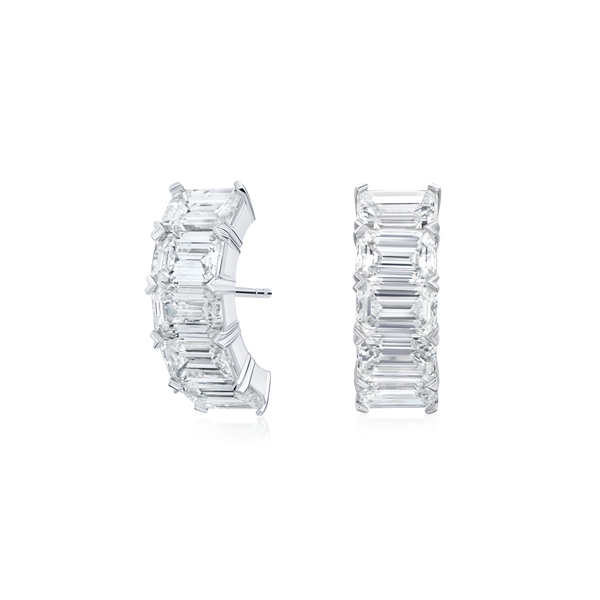 Emerald Cut Diamond Five Stone Earrings