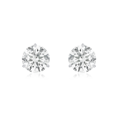 Platinum Martini Set Round Brilliant Cut Diamond Stud Earrings 4.08cts (total)