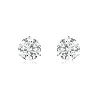 Platinum Martini Set Round Brilliant Cut Diamond Stud Earrings 4.08cts (total)