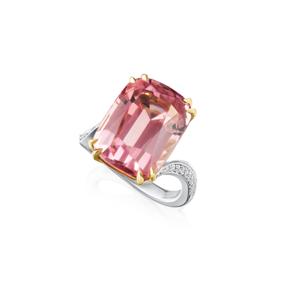 15.71cts Pink Tourmaline and Diamond Dress Ring