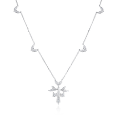 18ct White Gold Fancy Diamond Set Necklet