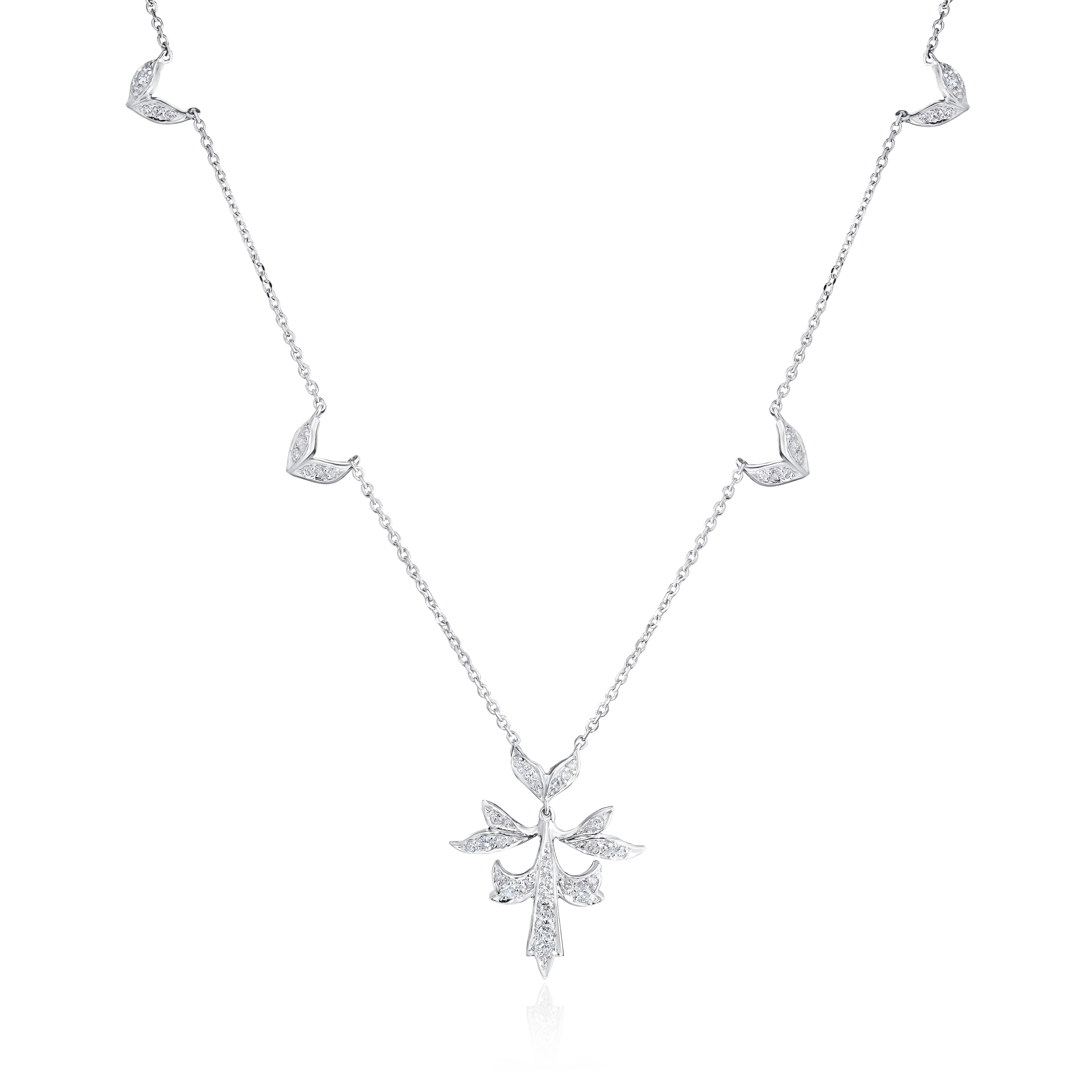 18ct White Gold Fancy Diamond Set Necklet