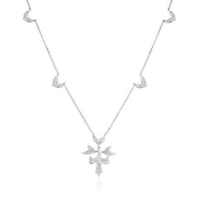 18ct White Gold Fancy Diamond Set Necklet