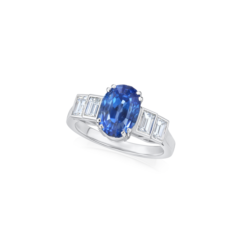 4.32ct Sapphire and Diamond Five Stone Ring