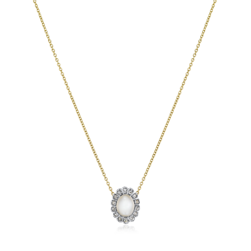 Pearl and Diamond Cluster Pendant