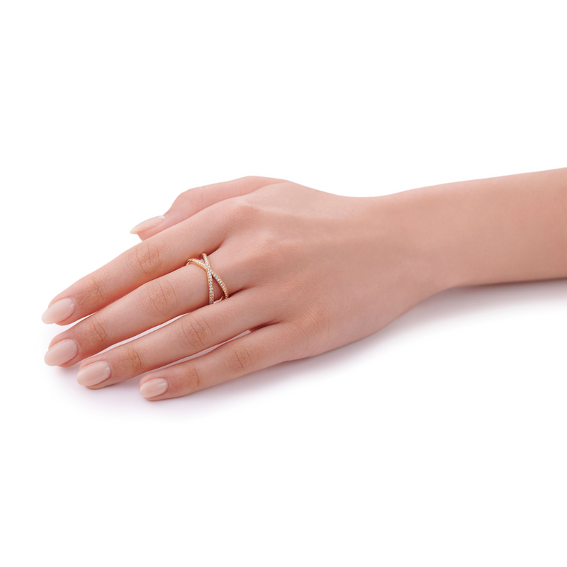 Skyline Collection Crossover 18ct Rose Gold Ring