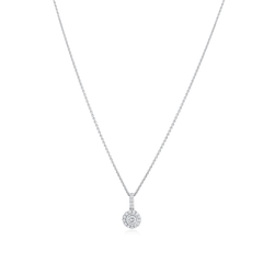 0.33ct White Gold Diamond Cluster Pendant