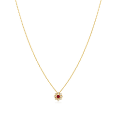 18ct Yellow Gold Ruby and Diamond Pendant