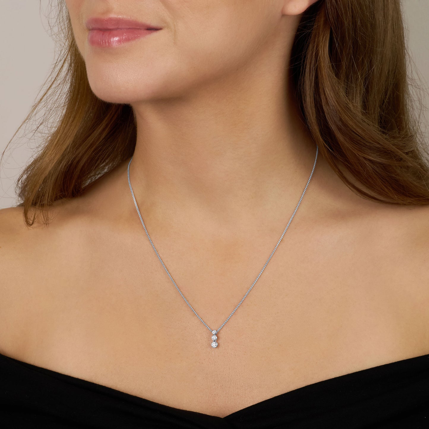 Three Stone Diamond Pendant 0.21ct