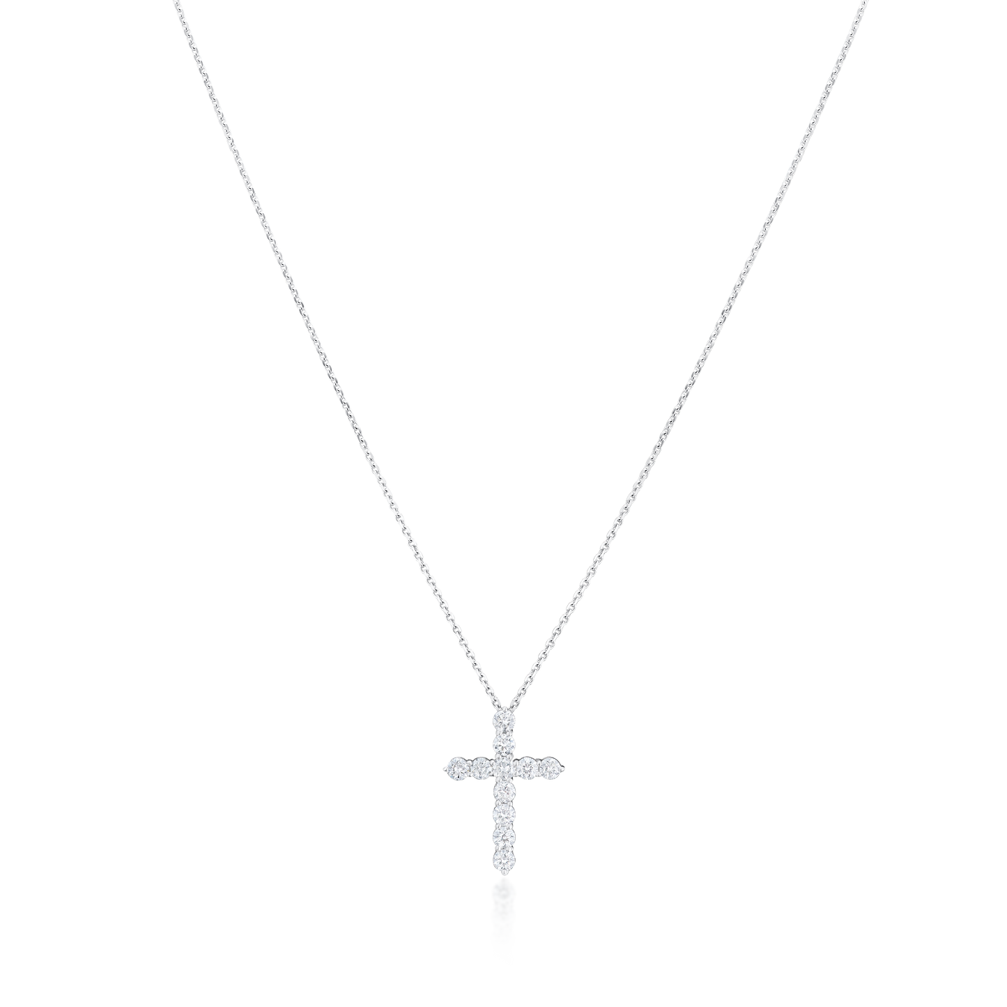 18ct White Gold Diamond Set Cross Pendant 0.50ct