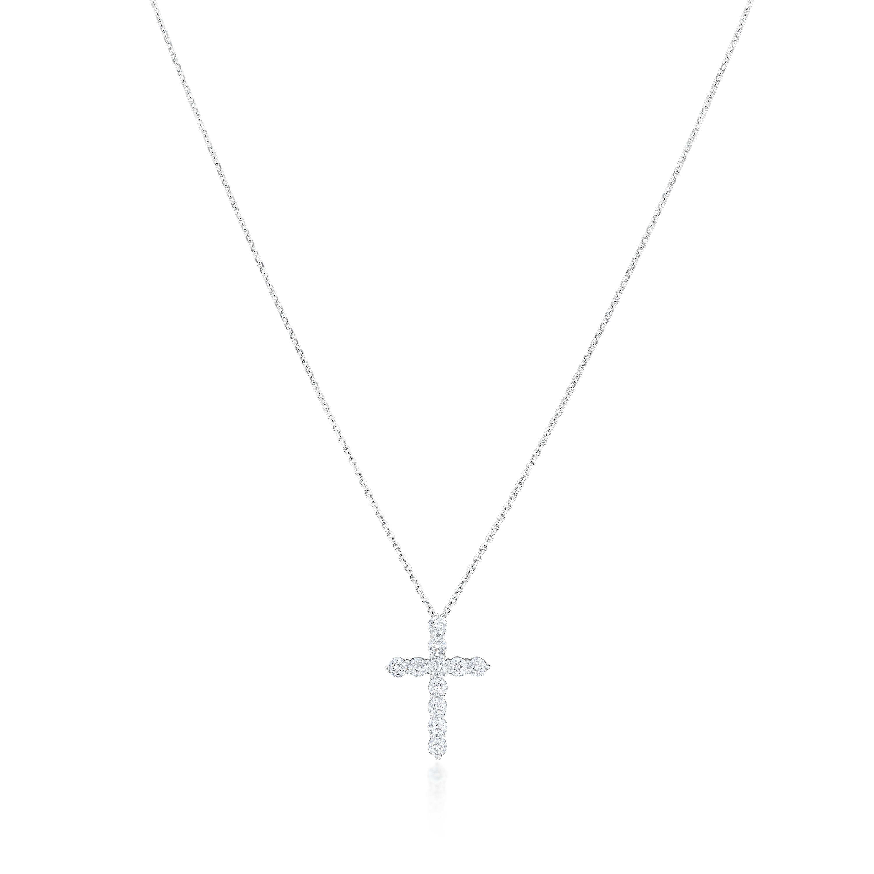 18ct White Gold Diamond Set Cross Pendant 0.50ct