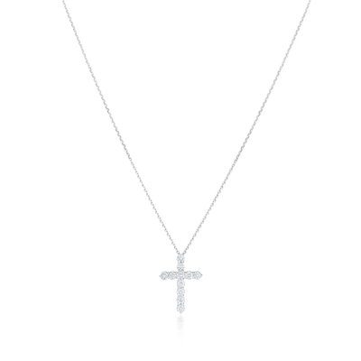 18ct White Gold Diamond Set Cross Pendant 0.50ct