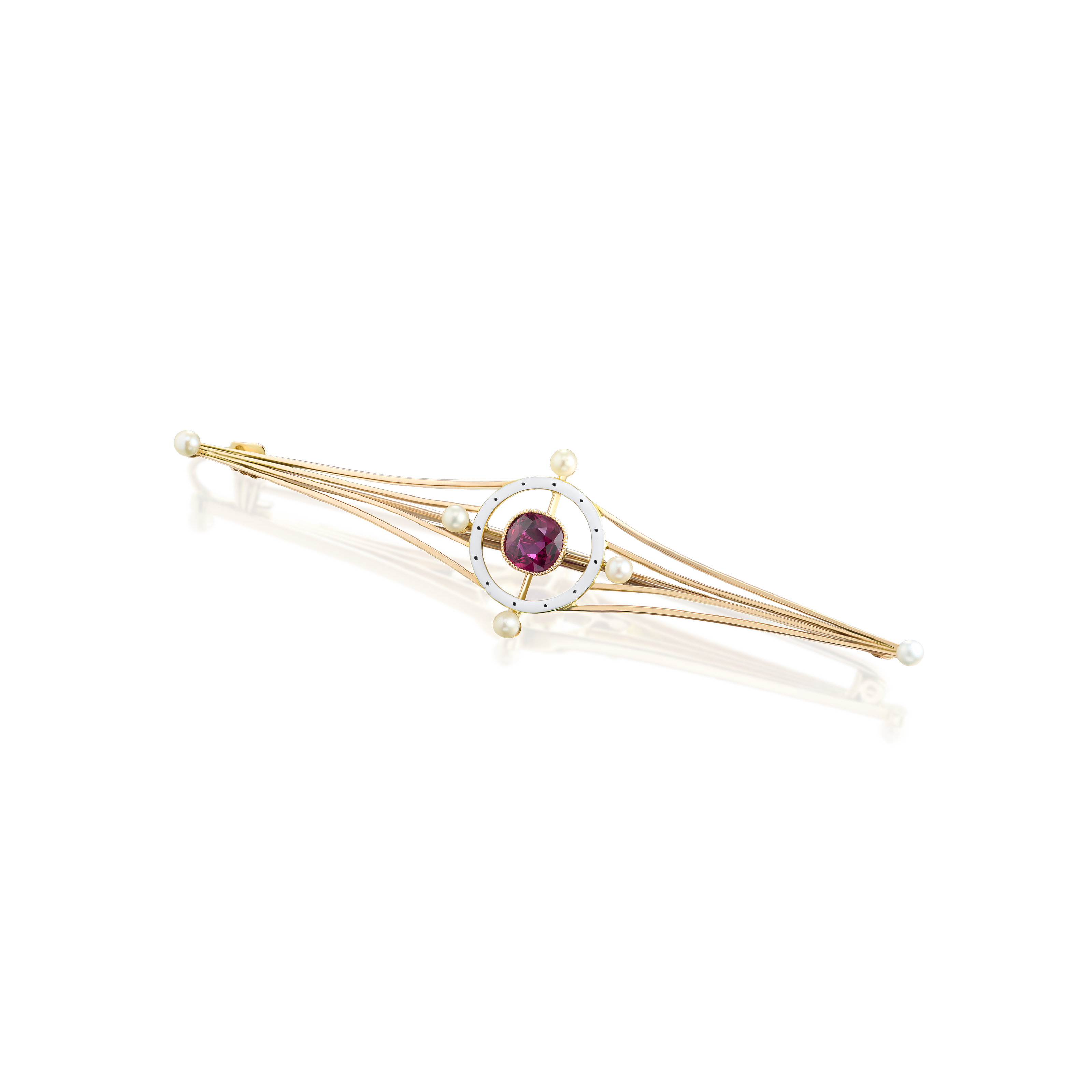 Ruby and Pearl Brooch