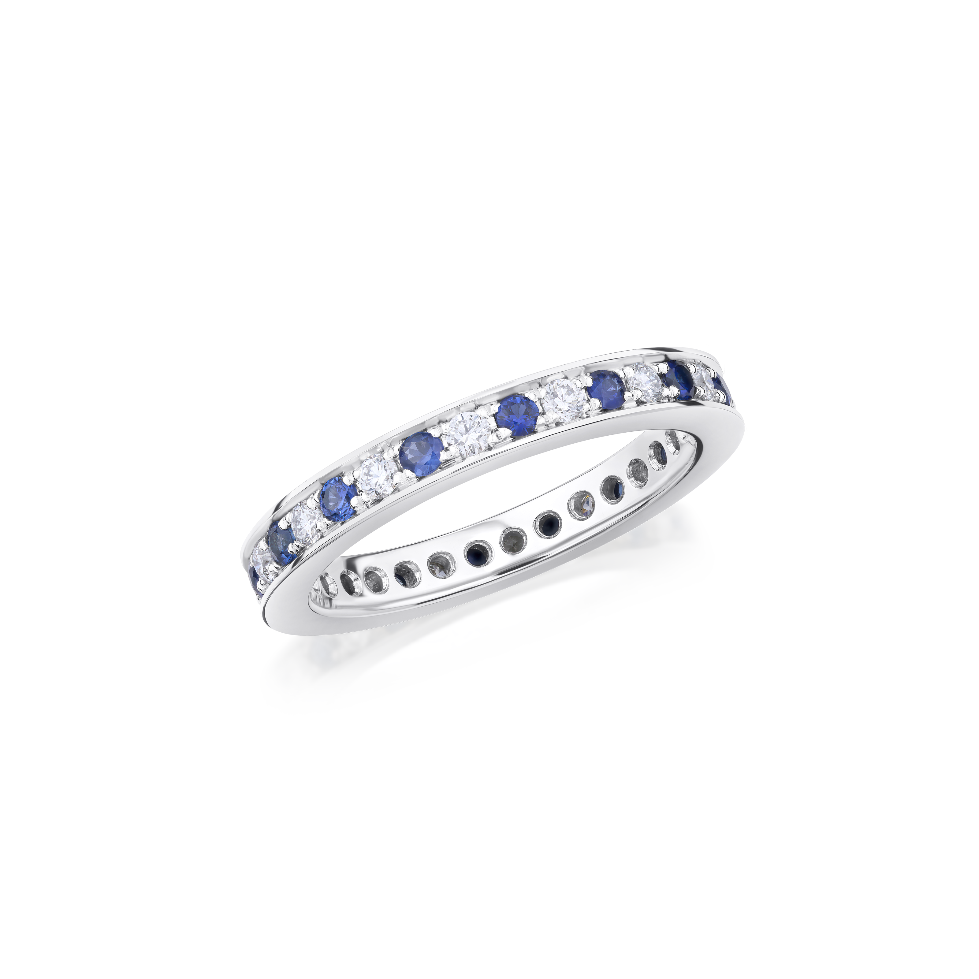 Skyline Sapphire and Diamond Full Set Eternity Ring, 2.5mm