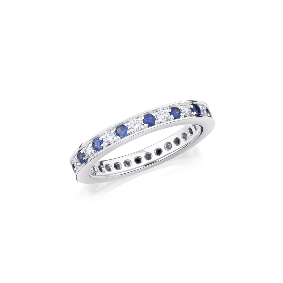 Skyline Sapphire and Diamond Full Set Eternity Ring, 2.5mm