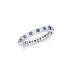 Skyline Sapphire and Diamond Full Set Eternity Ring, 2.5mm