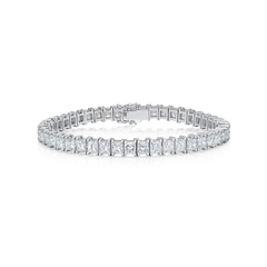 17.13cts Platinum Princess Cut Diamond Set Line Bracelet