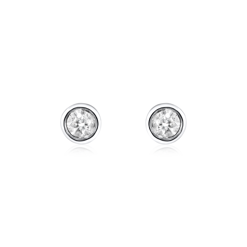 Mini Heirlooms 18ct White Gold Diamond Stud Earrings