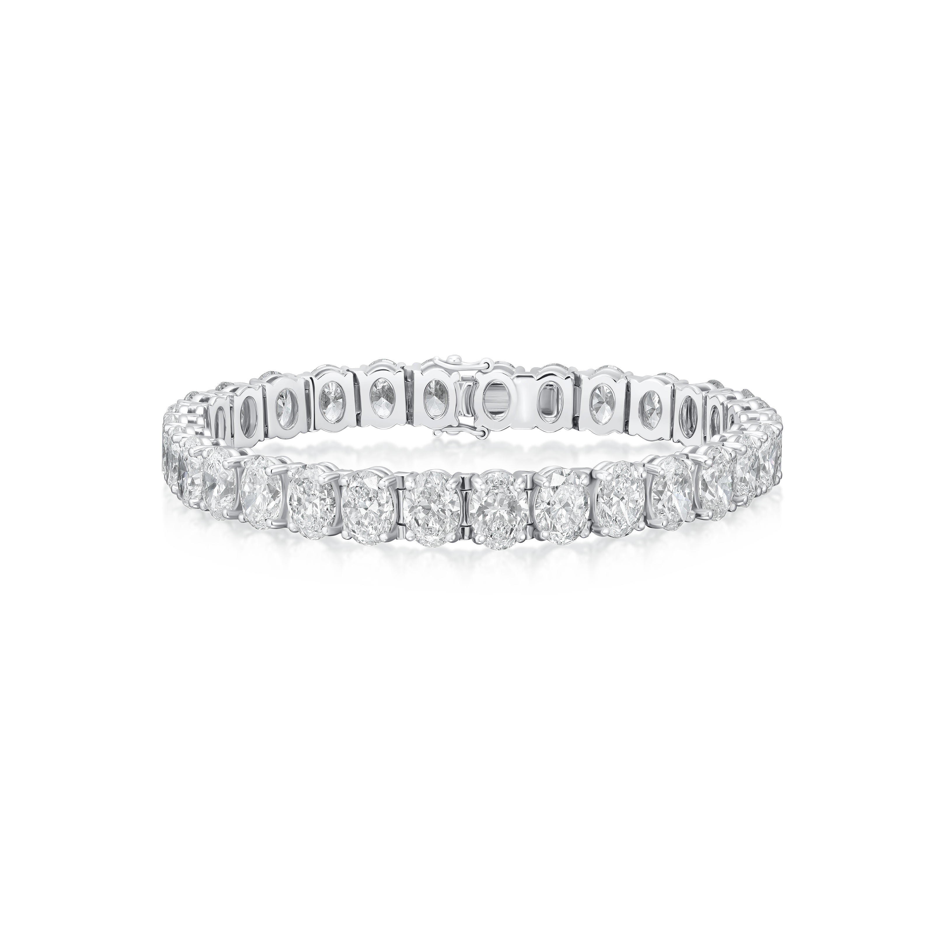 21.06cts Oval Cut Diamond Line Bracelet in Platinum