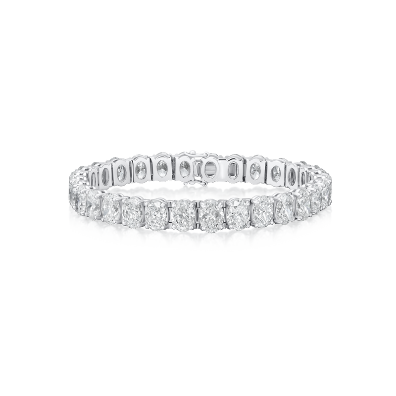 21.06cts Oval Cut Diamond Line Bracelet in Platinum