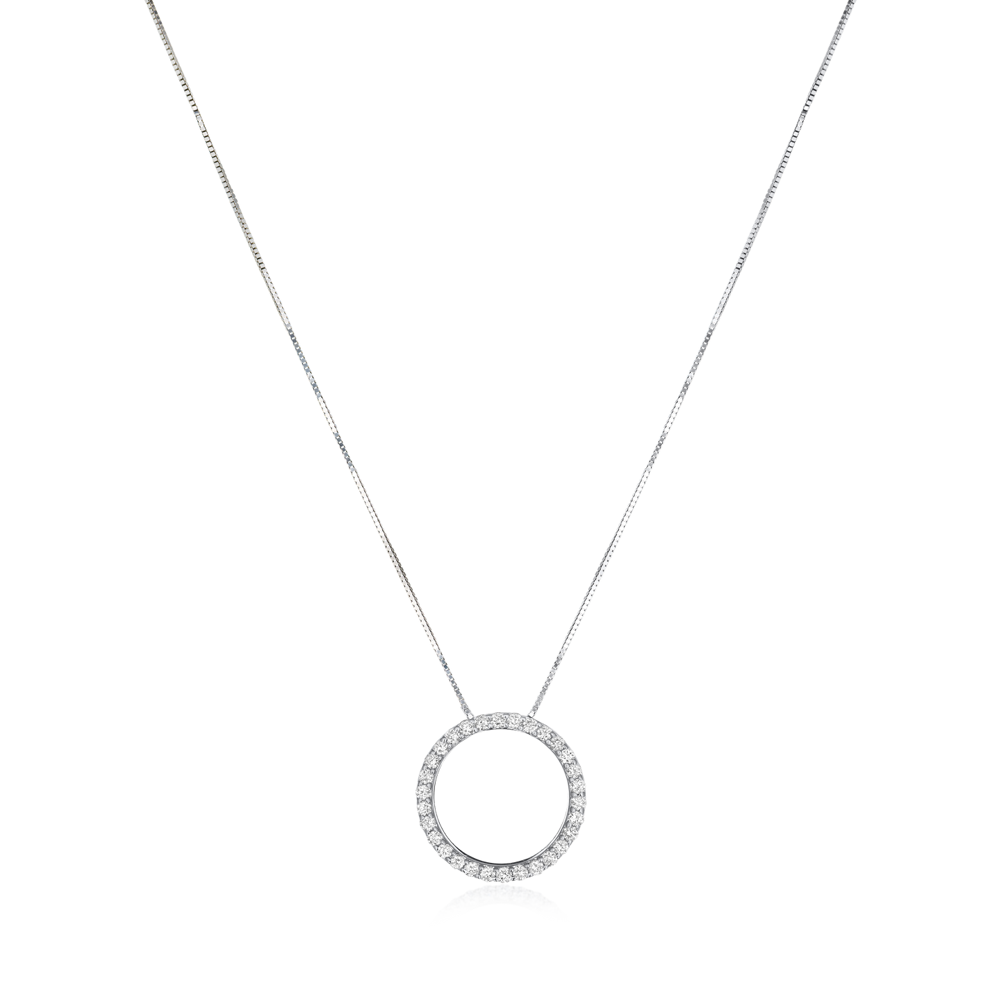 0.40ct White Gold Diamond Set Circle Pendant