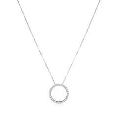 0.40ct White Gold Diamond Set Circle Pendant