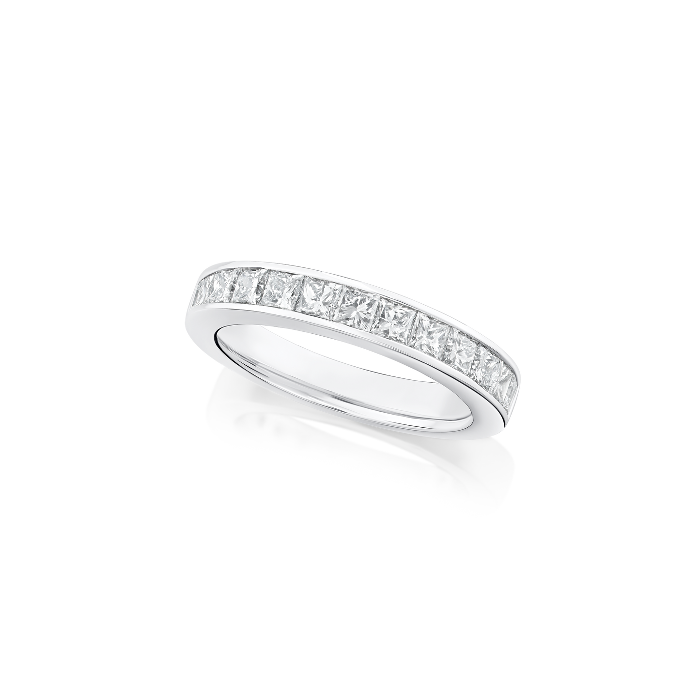 1.25cts Platinum Princess Cut Diamond Half Eternity Band