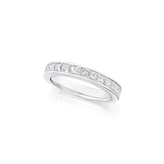 1.25cts Platinum Princess Cut Diamond Half Eternity Band