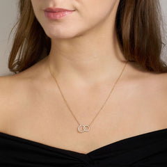 Diamond Set Entwined Circles Pendant