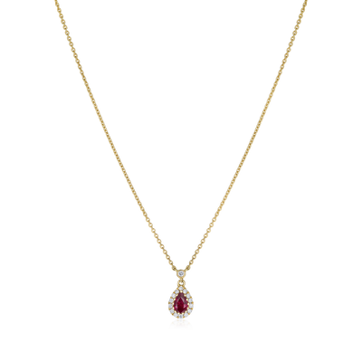 0.48ct Ruby and Diamond Cluster Pendant