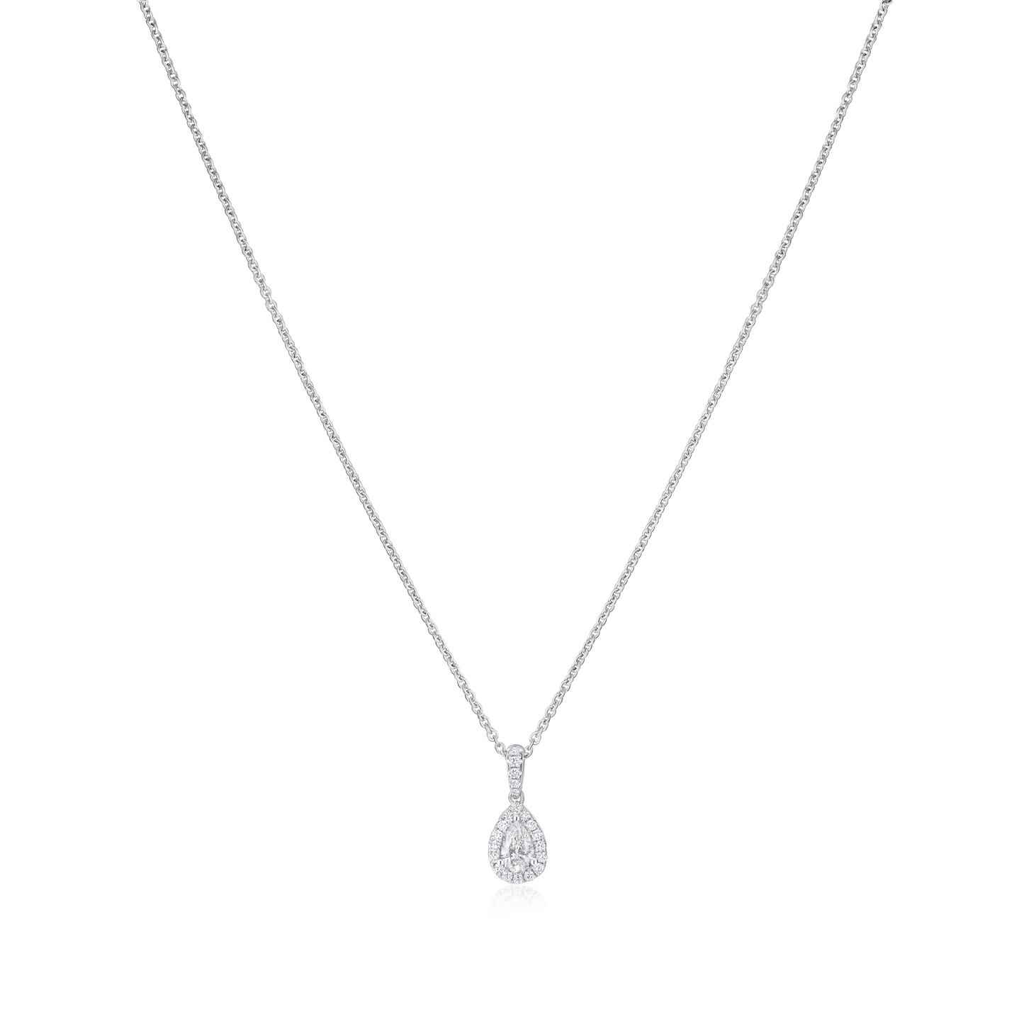 18ct White Gold Diamond Cluster Pendant