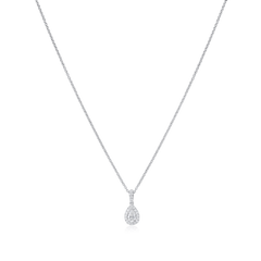 18ct White Gold Diamond Cluster Pendant