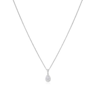 18ct White Gold Diamond Cluster Pendant