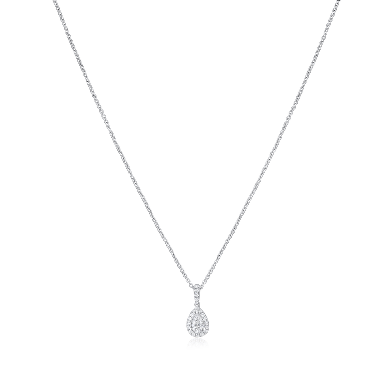 18ct White Gold Diamond Cluster Pendant