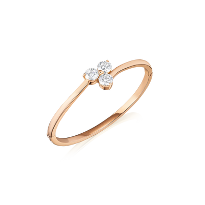 Trefoil Collection 3.00cts Diamond 18ct Rose Gold Bangle