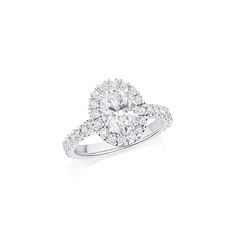 1.51cts Platinum Oval Diamond Cluster Ring