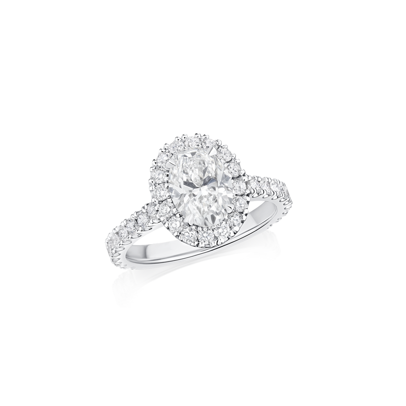 1.51cts Platinum Oval Diamond Cluster Ring