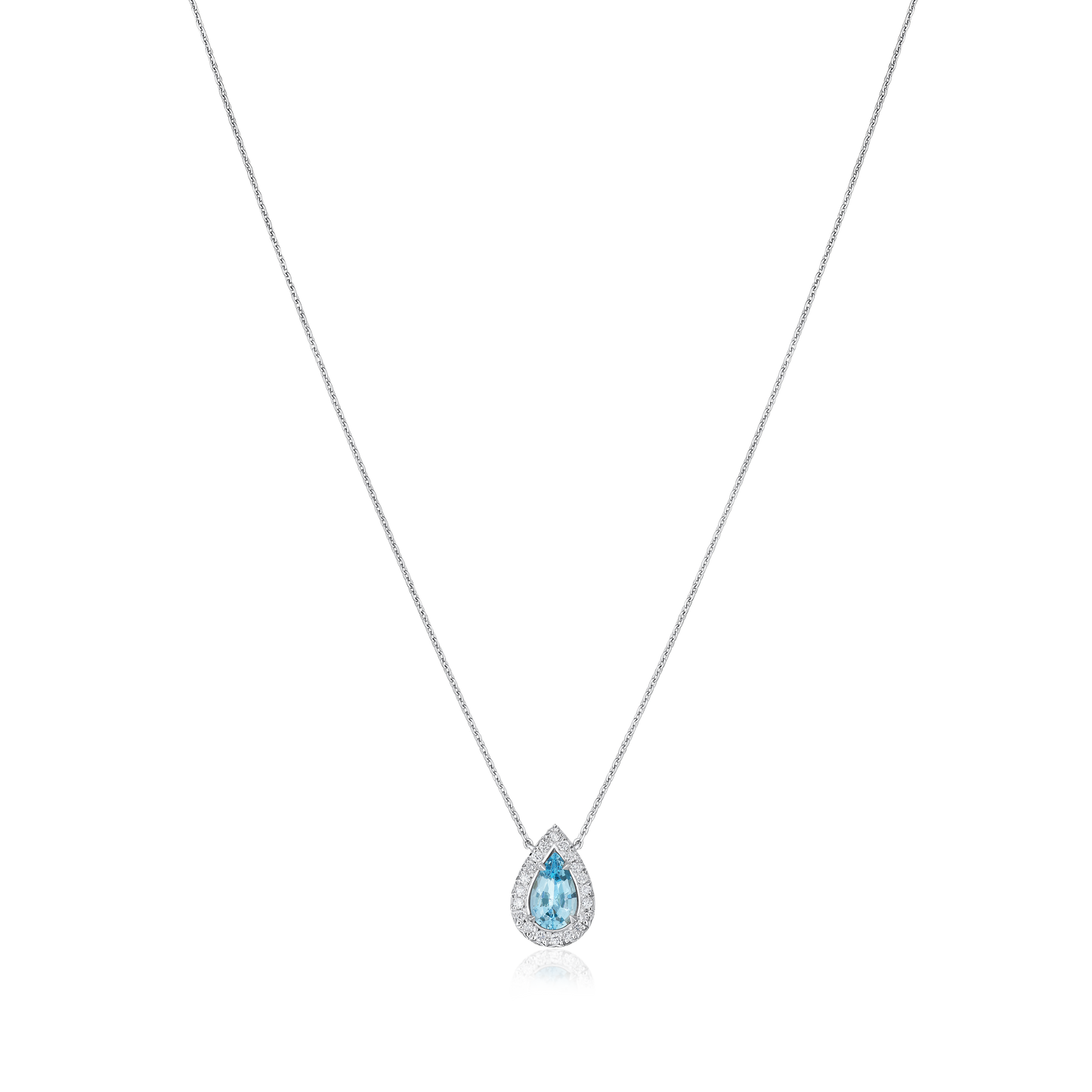 0.52ct Platinum Aquamarine and Diamond Cluster Pendant