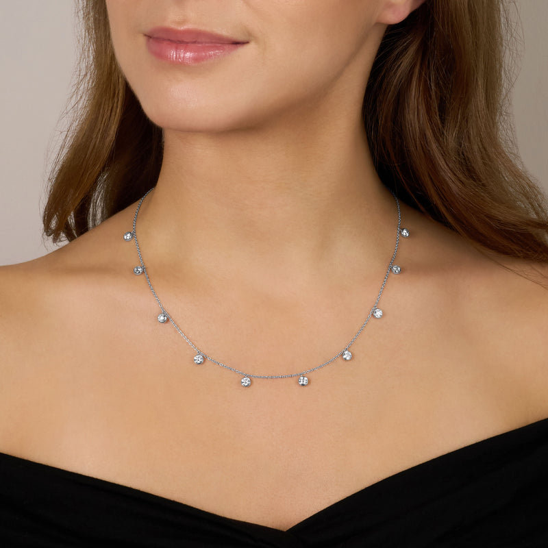 2.50cts Platinum Spectacle Set Diamond Necklet