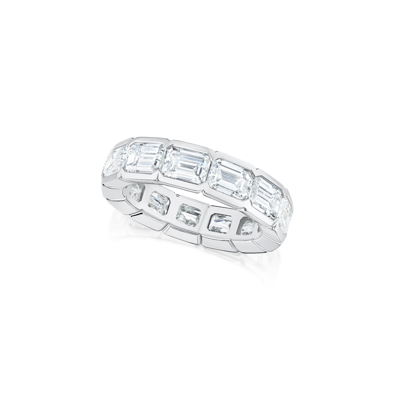 6.81cts Emerald Cut Diamond Full Eternity Ring