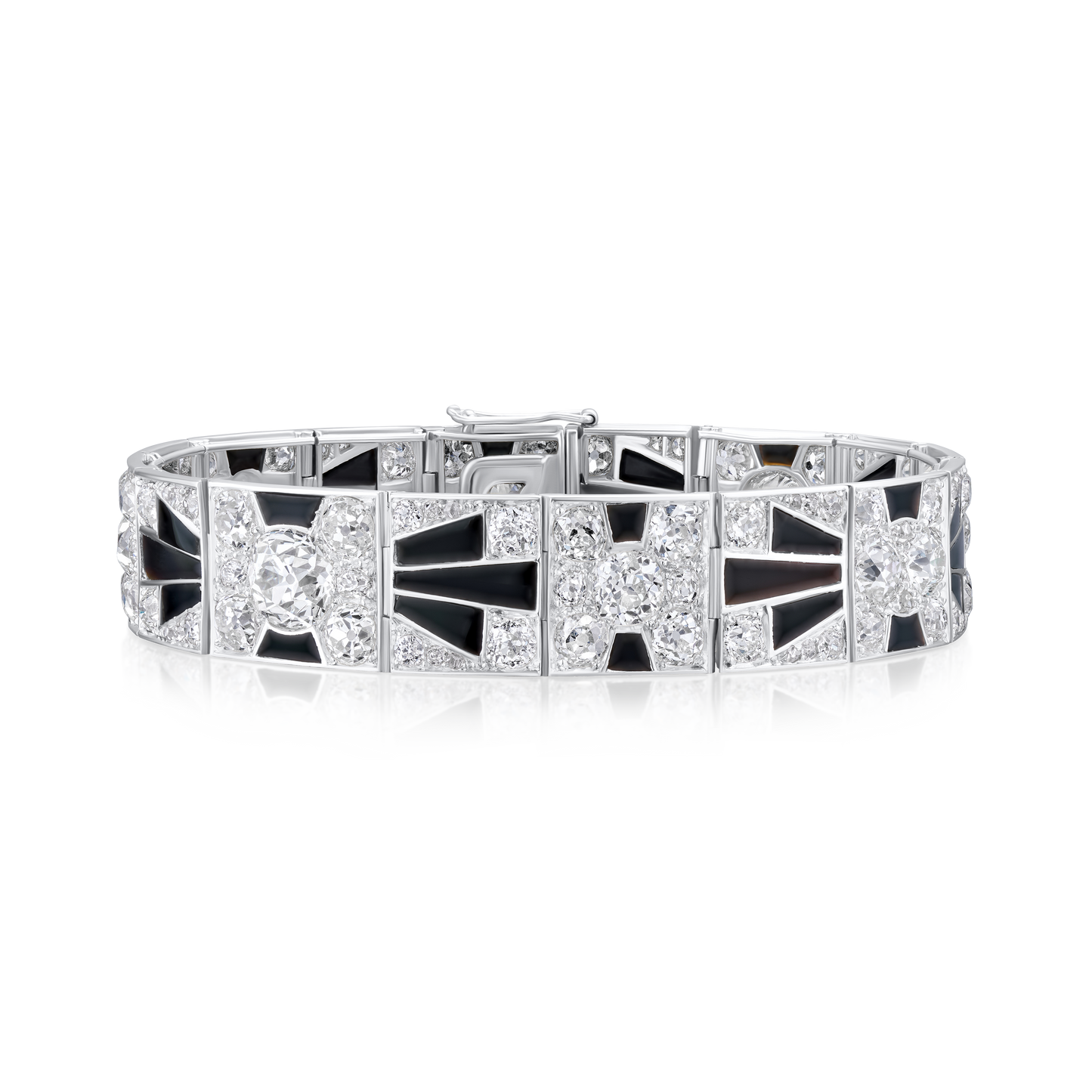 Art Deco Onyx and Diamond Bracelet