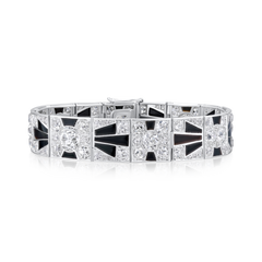 Art Deco Onyx and Diamond Bracelet